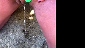 MY WIFE PEEING LONG ON THE BEACH