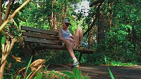 Blonde Couple Reaches Wild Climax in Forest. Small Tits Bounce During Outdoor Amateur Action.