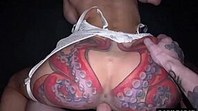 too broke to get a job - tattooed whore gets railed rough