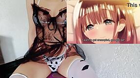 Lucky guy getting jerk off instructions from pretty lactating hentai girl with big tits