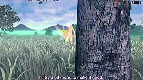 Grown Tinker Bell Fucked in Forest While Fairy Watches Peter Pan.