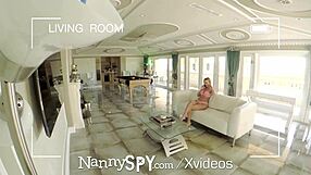 nannyspy swallow your words - nanny fucks to keep job