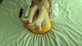 Lana Masturbates Tight Pussy With Dildo In Yellow Dress Alone