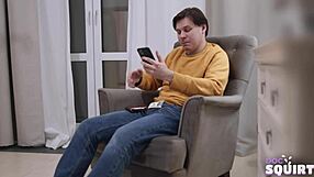 I watch sexy courier girl squirt in unforgettable orgasm