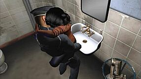 I approached the cartoon character for some fun