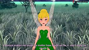 Grown Tinker Bell Fucked in Forest While Fairy Watches Peter Pan.