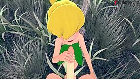 Grown Tinker Bell Fucked in Forest While Fairy Watches Peter Pan.