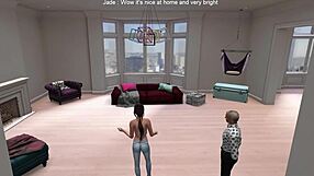 YOUNG BRUNETTE GIVES BLOWJOB TO GRANDFATHER IN SECOND LIFE EPISODE!