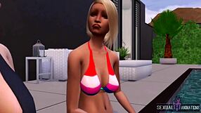 I Invite My Straight Neighbor To The Pool She Will Taste My Plastic Cock - Sexual Hot Animations