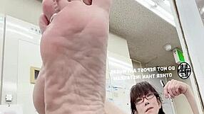 Asian Japanese Office Feet Fetish at Work