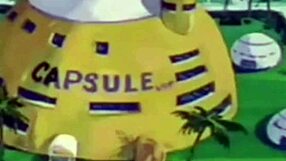 Exciting Dragon Ball Z scene with Bulma and Gohan battling monsters