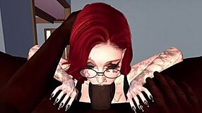 Second Life Black Man Pounds Redhead White Woman on Chair