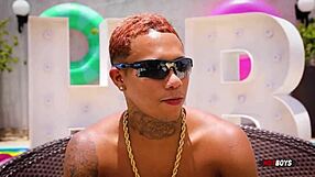 Tattooed amateur gets monster cock.