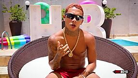 Tattooed amateur gets monster cock.