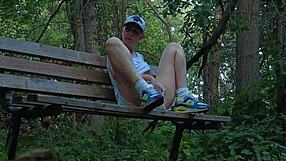 Blonde Couple Reaches Wild Climax in Forest. Small Tits Bounce During Outdoor Amateur Action.