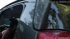 Mechanic And Boyfriend Tag Team Latina Babe With Big Tits And Ass Shaking In Outdoor Orgy