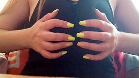 Young Cute Girl Plays with Huge Tits in Homemade Anime Hentai