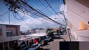 Amazing Bubble Butt Sucking On The Balcony, Who Cares If They See