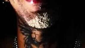 Tattooed amateur gets monster cock.