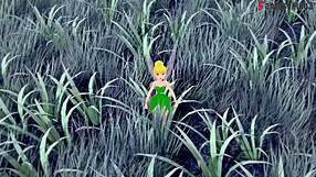 Grown Tinker Bell Fucked in Forest While Fairy Watches Peter Pan.