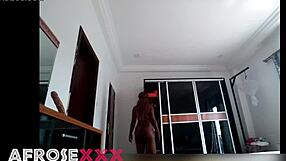 I see a shy black student posing naked with legs open.