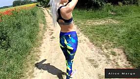 Blonde Athletic Girl Fucks in Public Nude