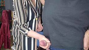 stepmom caught jerking me off with that huge cock after work