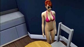 in wicked of whimsville, the brunette redhead masturbates solo while watching marjorie in a voyeur lesbian scene.