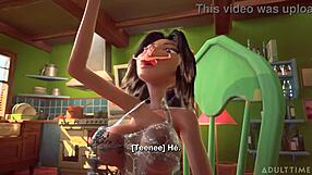 3dgspot - Tiny Trans Bangs Busty Trans in Wild 3D Cartoon. French Subtitles Add Extra Heat!