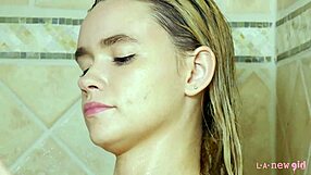 Cute Blonde Takes Shower