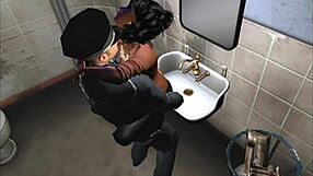 I approached the cartoon character for some fun