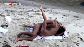 Beach voyeur date turns into passionate outdoor sex, so hot!