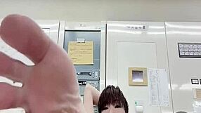 Asian Japanese Office Feet Fetish at Work