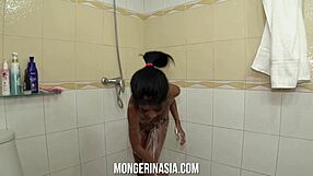 Beautiful Thai Stripper with Perky Tits Showering in Sensual Bath