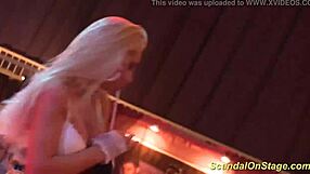 Busty MILF undresses on stage 😍