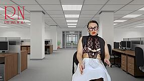 Naked Secretary Seduces Boss Showing Pussy And Tits