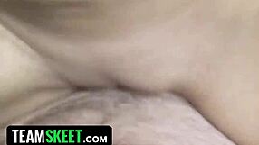 New blonde with puffy features in dirty setting