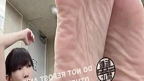 Asian Japanese Office Feet Fetish at Work