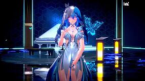 feeling the intense orgasm as goddess sex machines ride in cowgirl for creampie in anime hentai