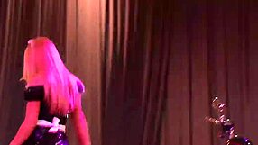 Busty MILF undresses on stage 😍