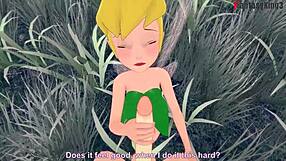 Grown Tinker Bell Fucked in Forest While Fairy Watches Peter Pan.