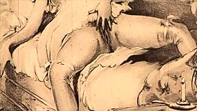 Vintage erotické kresby z retro anime.