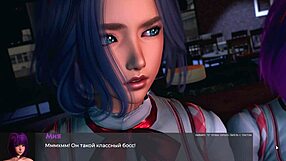 3D animated game with big-boobed Asian sluts