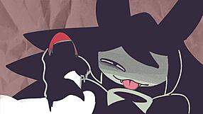 Fancy animation with a hot woman in a circle shape
