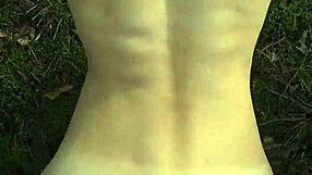 Perfect body girl gets cum in her ass during outdoor public action