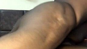 Ebony girl with stretch marks ass gets fucked while charging phone