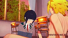 i enjoy boku no hero hentai - jiro kyoka blowjob boobjob 2