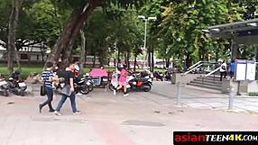 Kinky Asian teen feels wild riding a big dick in public POV