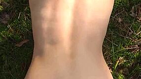 Perfect body girl gets cum in her ass during outdoor public action