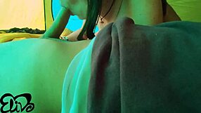 this soft titted babe sucks it in the tent during the game